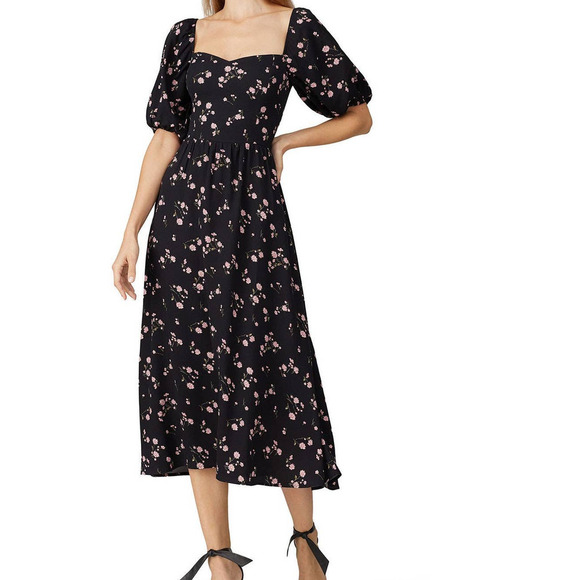 Reformation Zippy Dress Sweetheart Neckline Floral Midi Print  2 - Picture 1 of 10